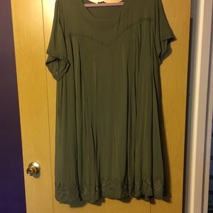 Olive green shirt dress